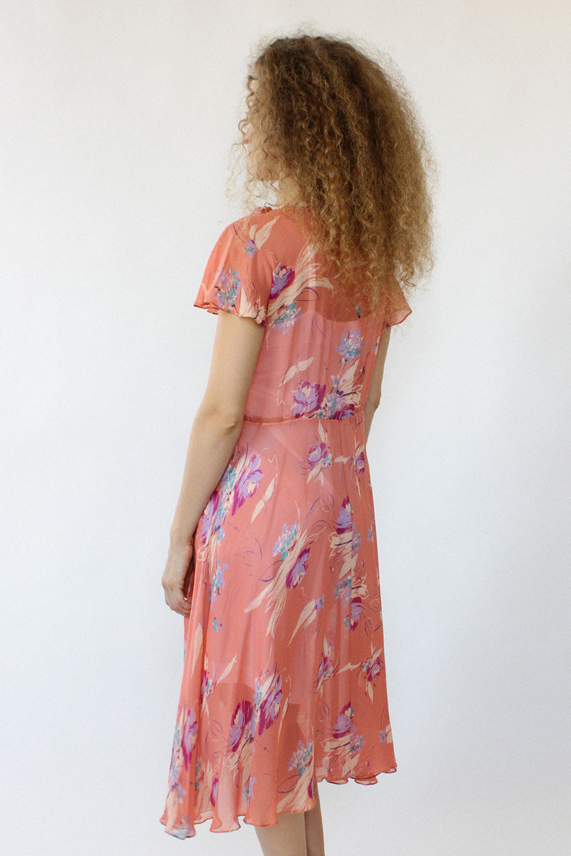 Ursula Rose Sheer Floral Dress S/M