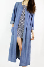 Denim Duster Coat L