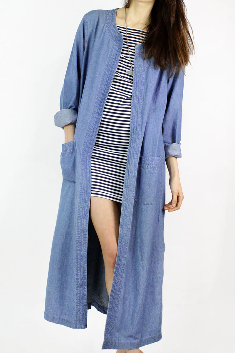 Denim Duster Coat L