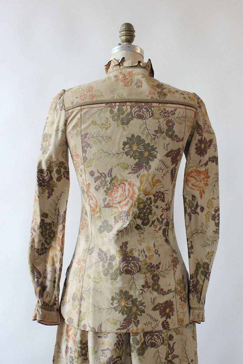 Roberto Cavalli Suede Floral 2 pc Set XS/S