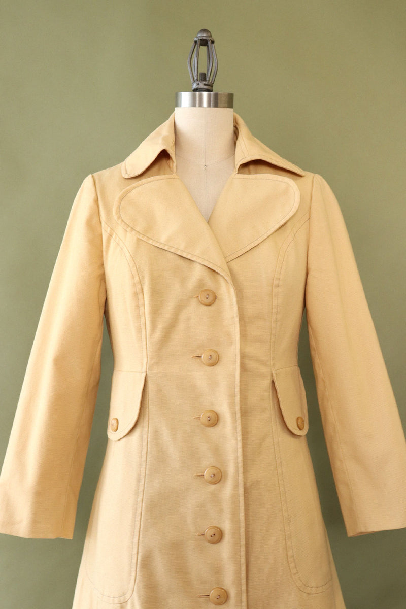 Butterscotch Seventies Fitted Maxi Trench XS