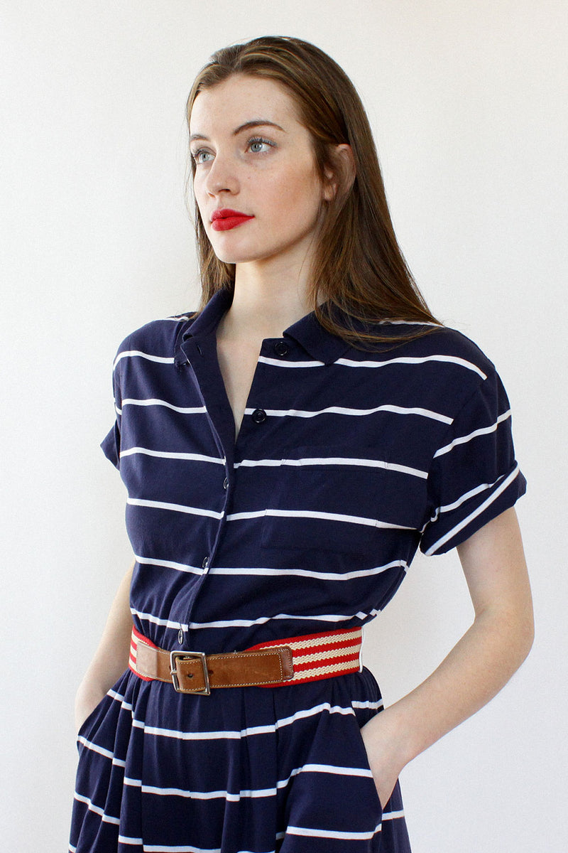 Navy Stripe Romper