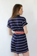 Navy Stripe Romper