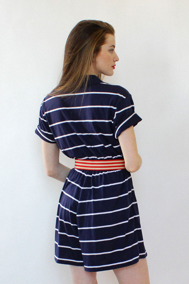 Navy Stripe Romper