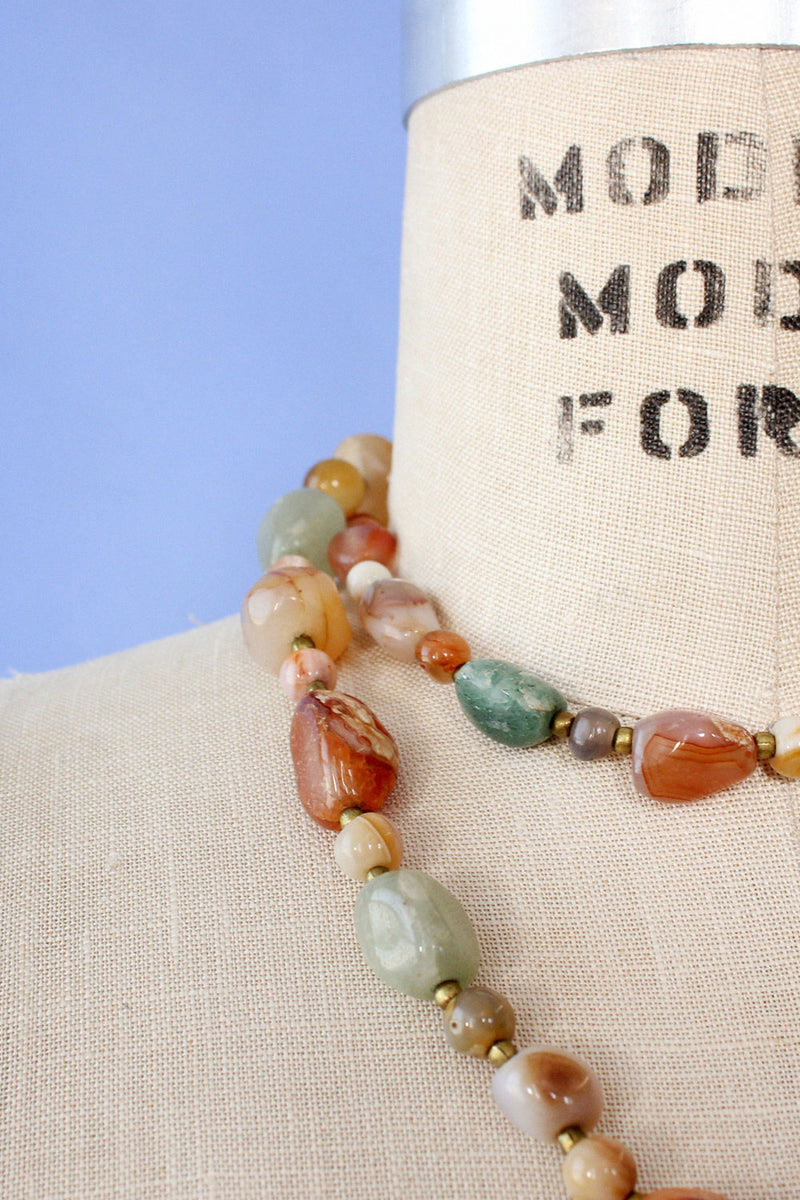 Polished Earthtone Stone Necklace
