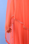 Shannon Rodgers Coral Rhinestone Chiffon Gown S
