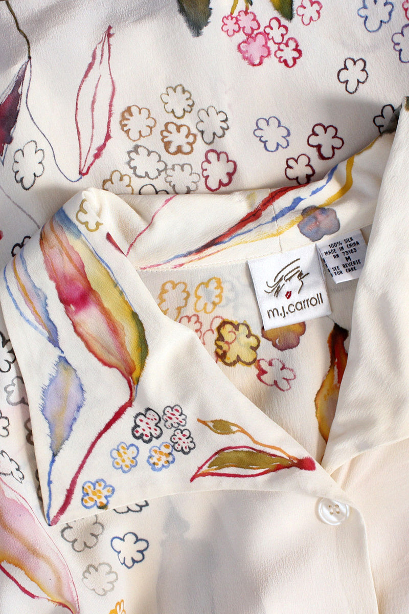 Carroll Hand Painted Silk Blouse S-L