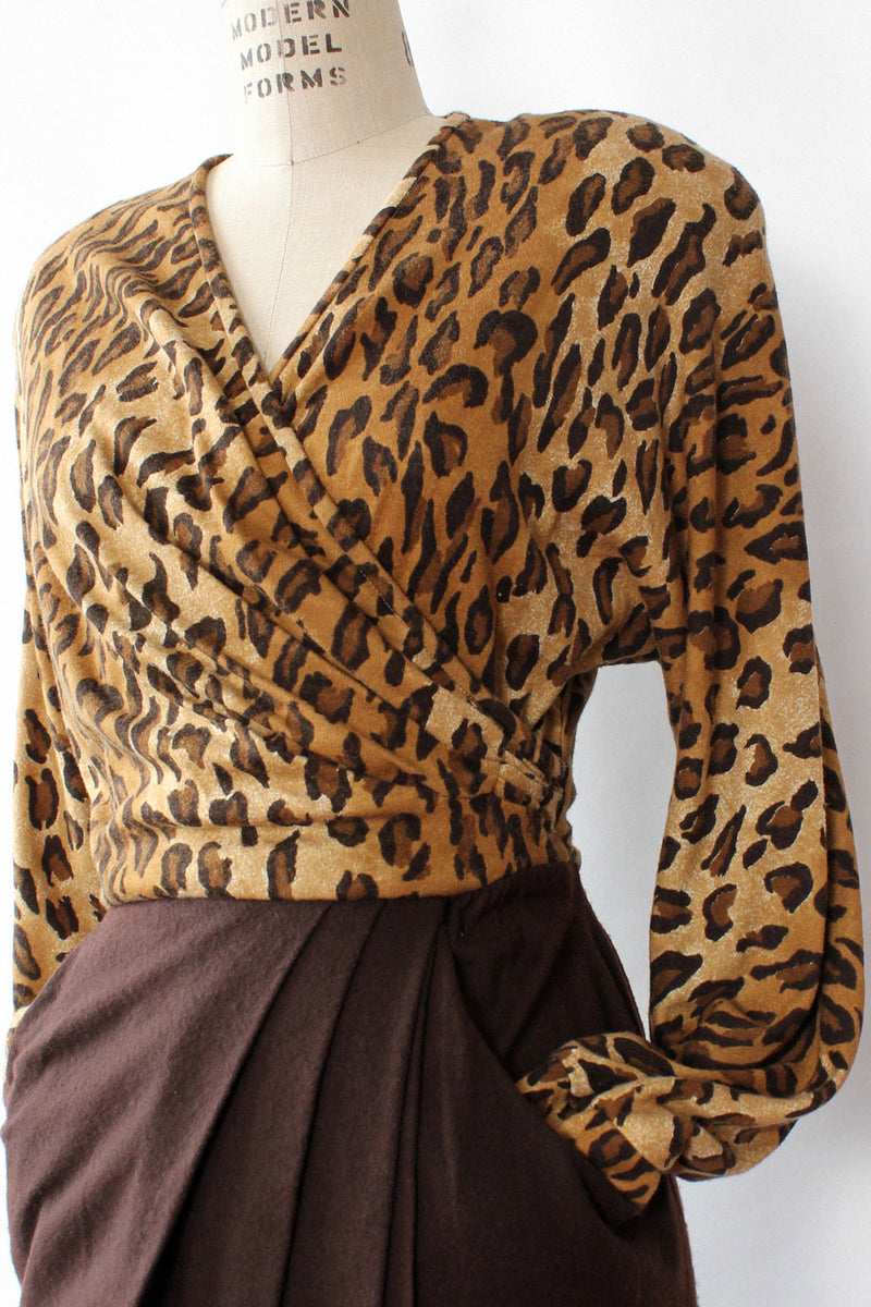 Chetta Leopard Knit Dress L