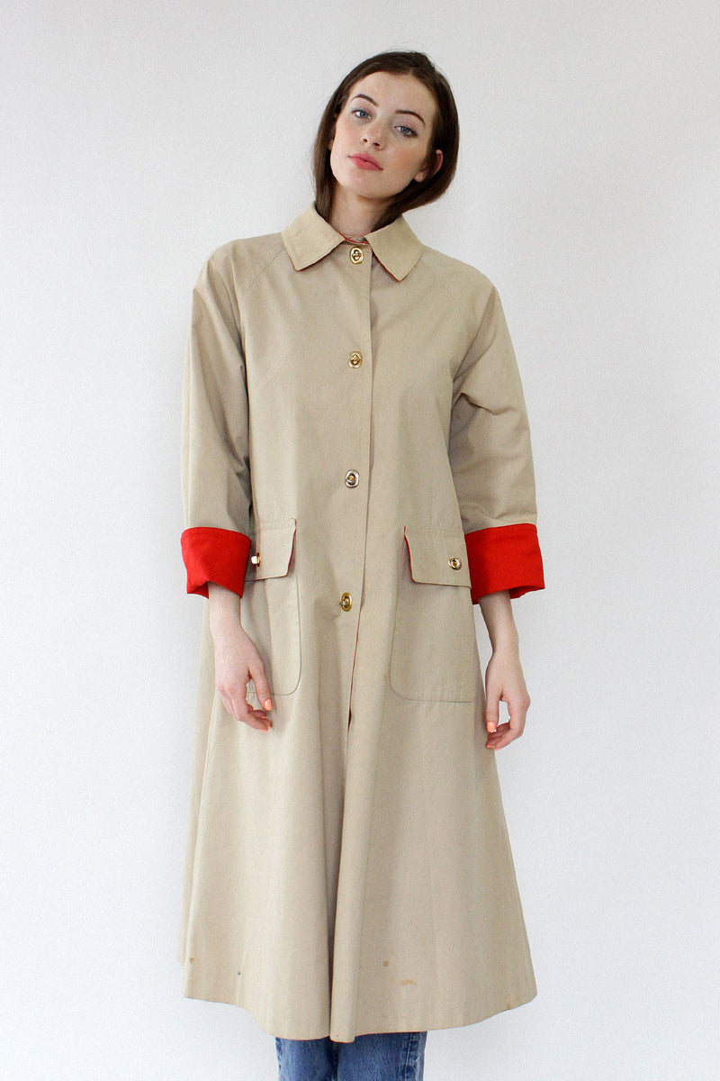 Bonnie Cashin Contrast Tent Trench M/L