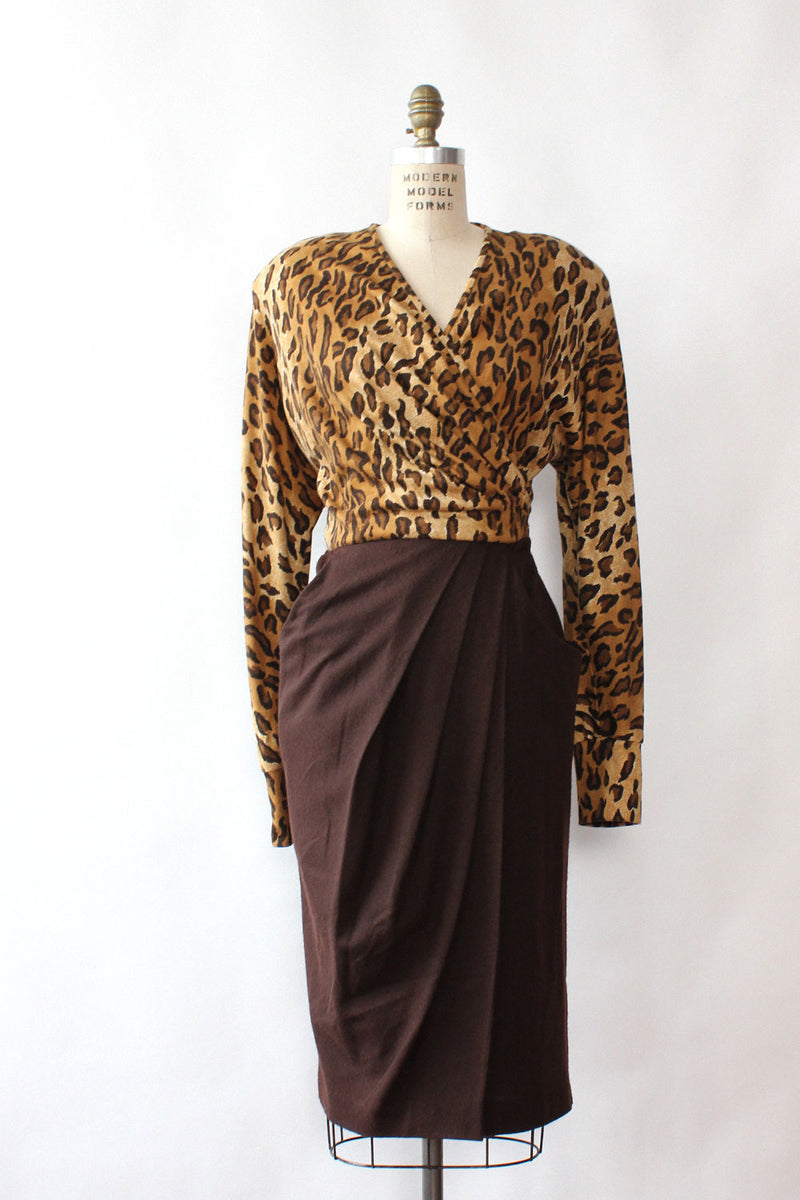 Chetta Leopard Knit Dress L