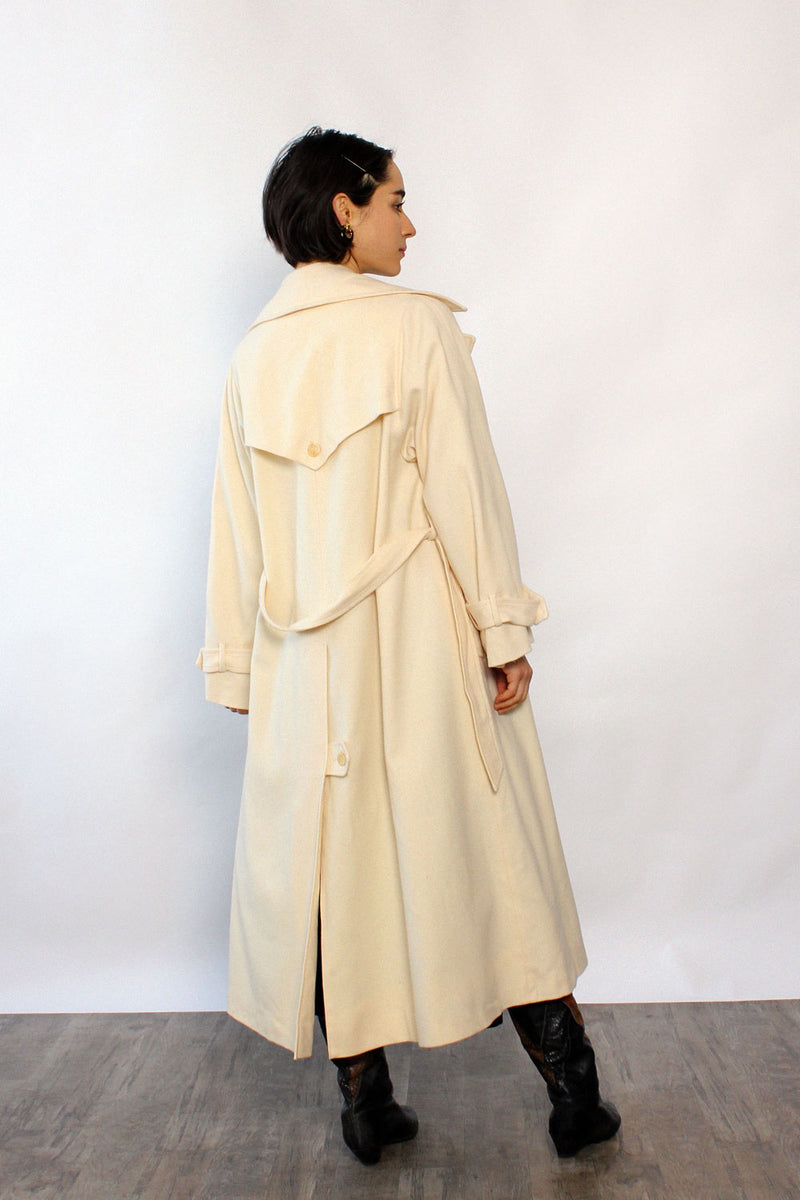 Ivory Wool Wrap Trench S/M