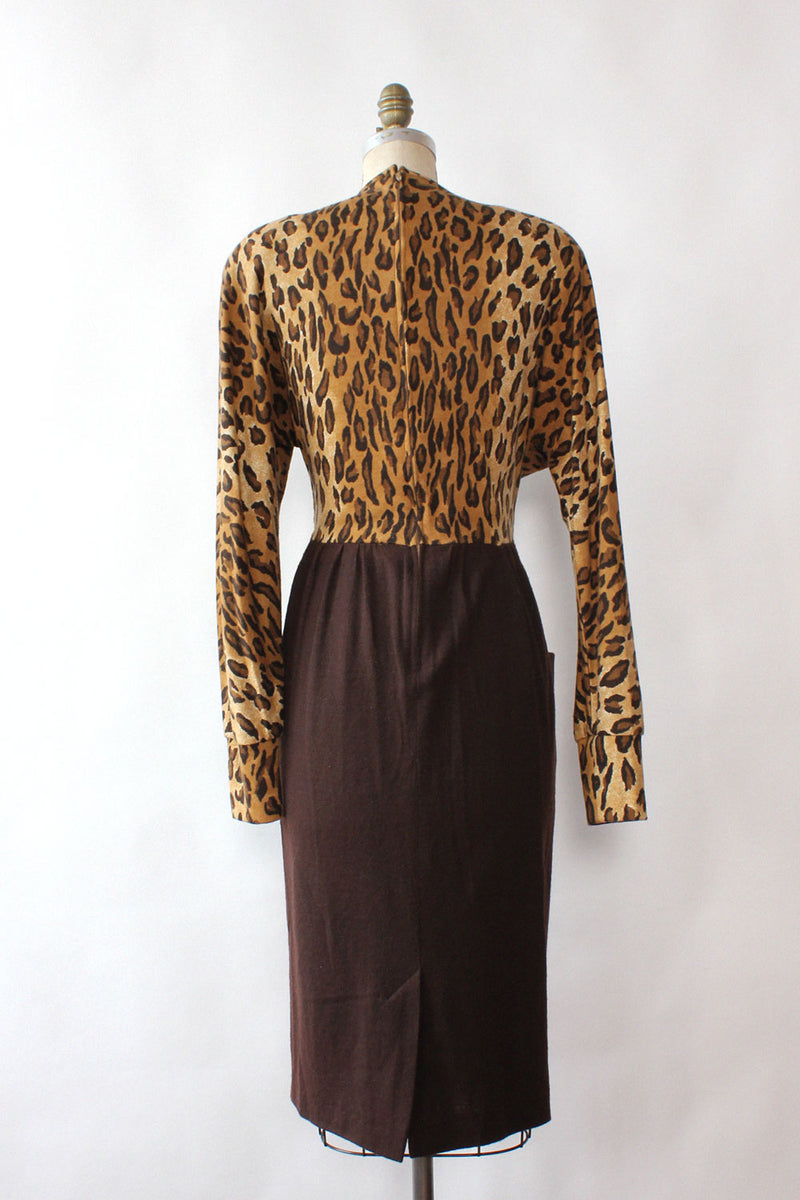 Chetta Leopard Knit Dress L