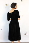 Pleated Noir Velvet Dress S/M