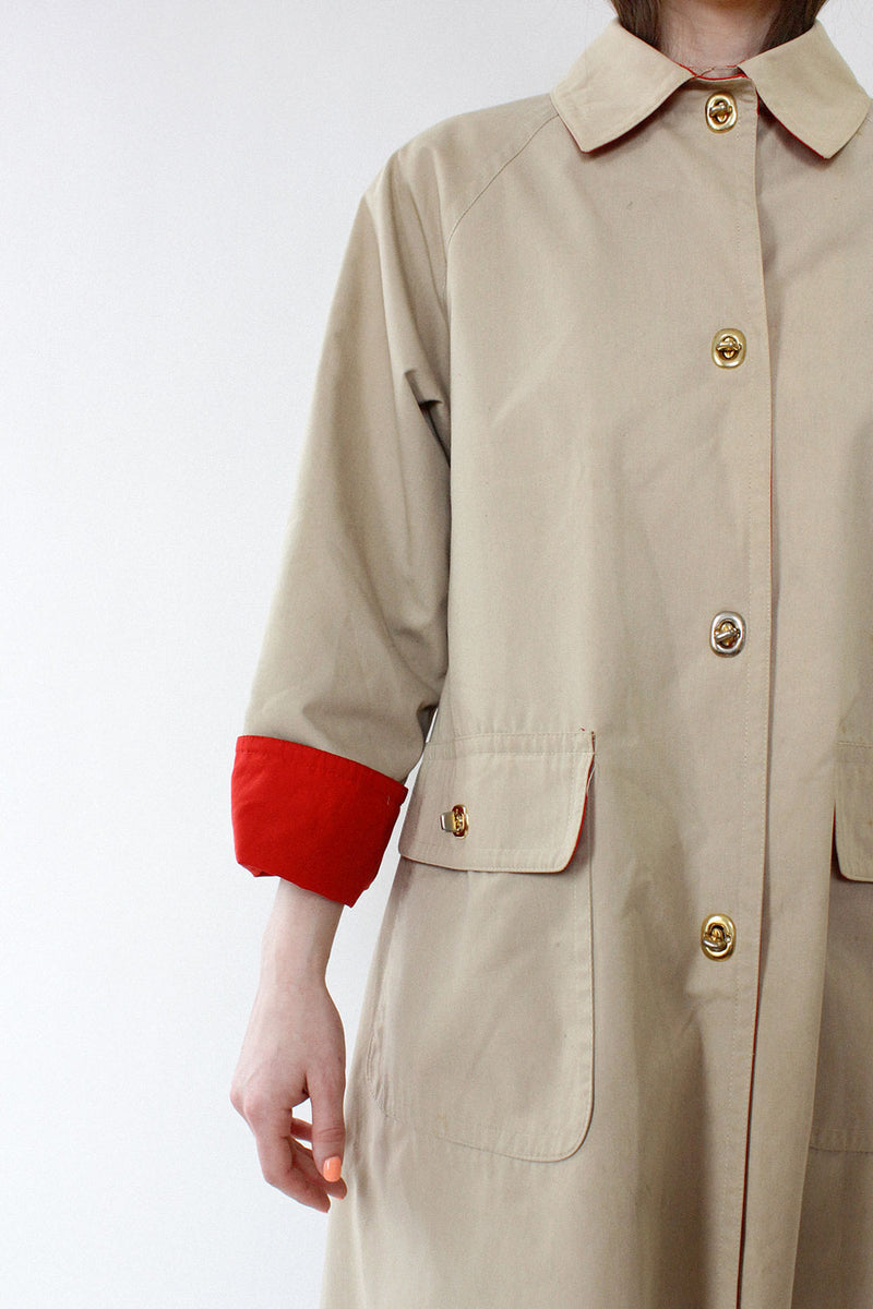 Bonnie Cashin Contrast Tent Trench M/L