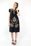 Mexican Embroidered Smock Dress S