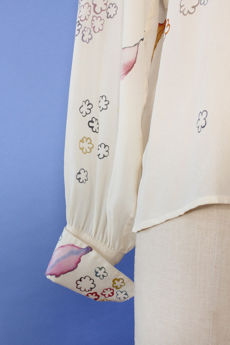 Carroll Hand Painted Silk Blouse S-L
