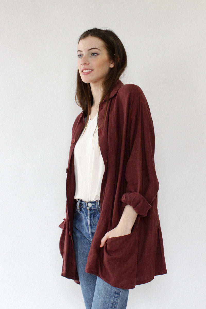 Flax Mulberry Linen Jacket OS