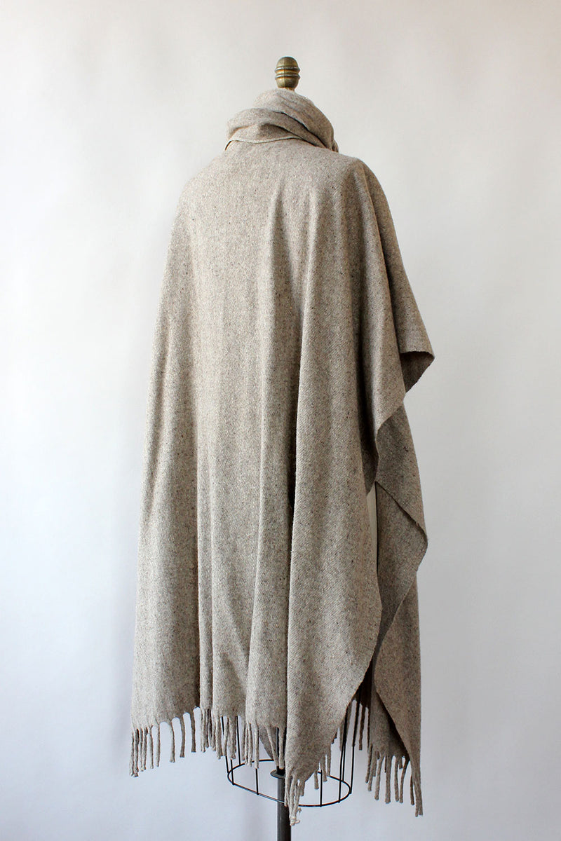 Oatmeal Wool Cape OS
