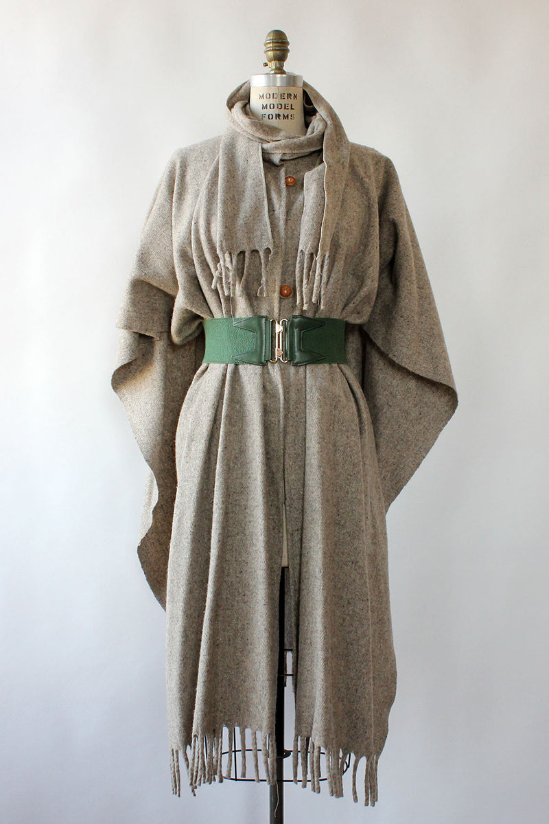 Oatmeal Wool Cape OS