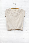 Cream Pointelle Top