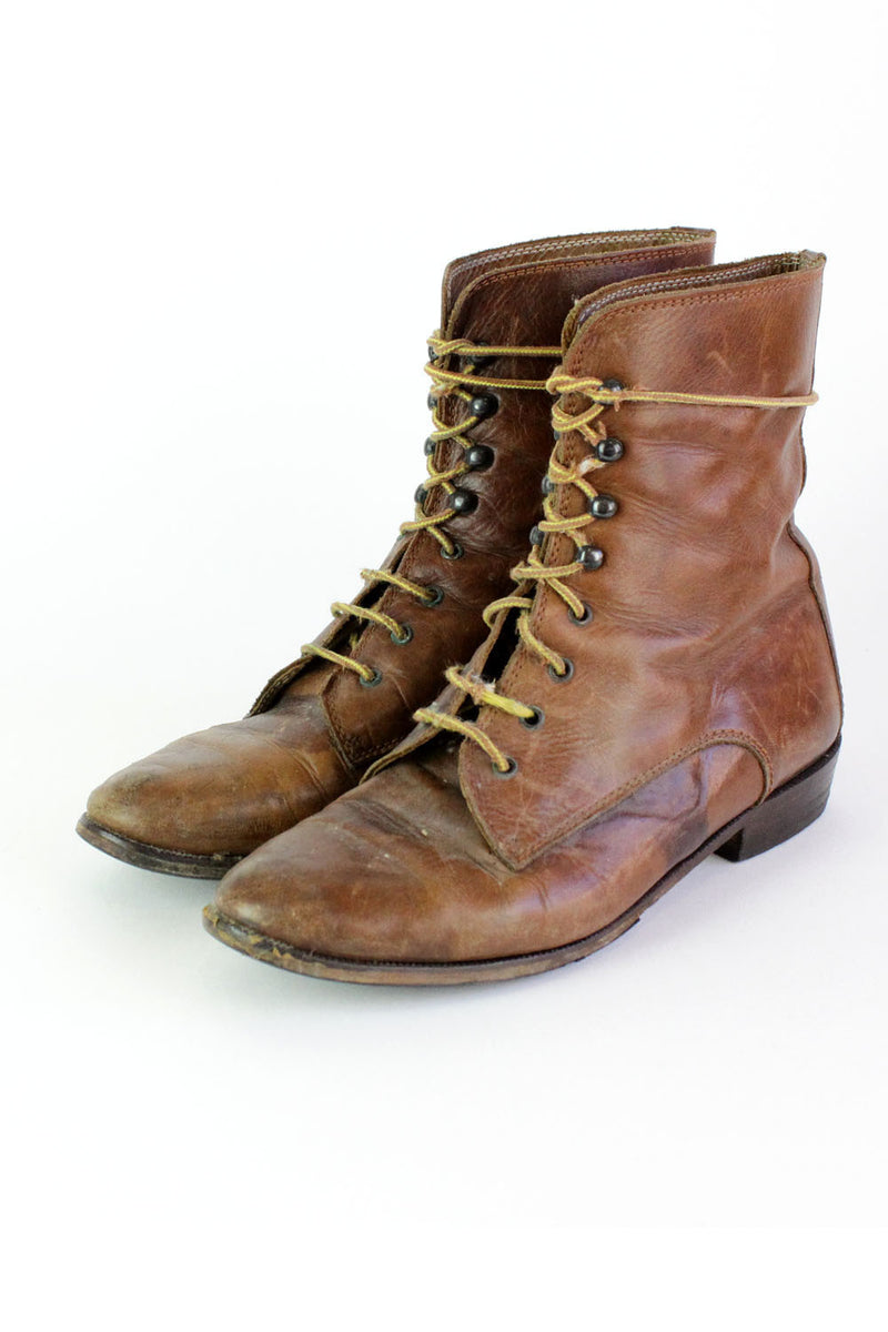 Lace Up Leather Boots 8