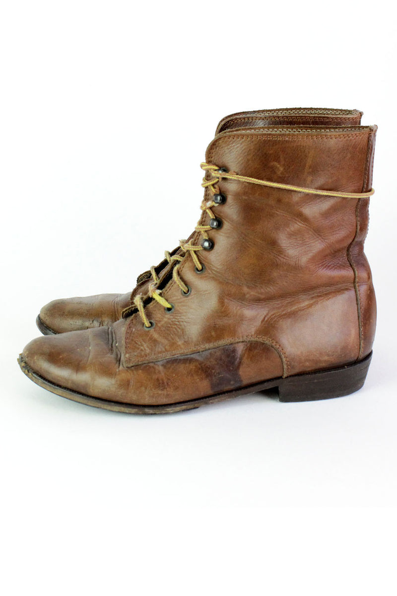 Lace Up Leather Boots 8