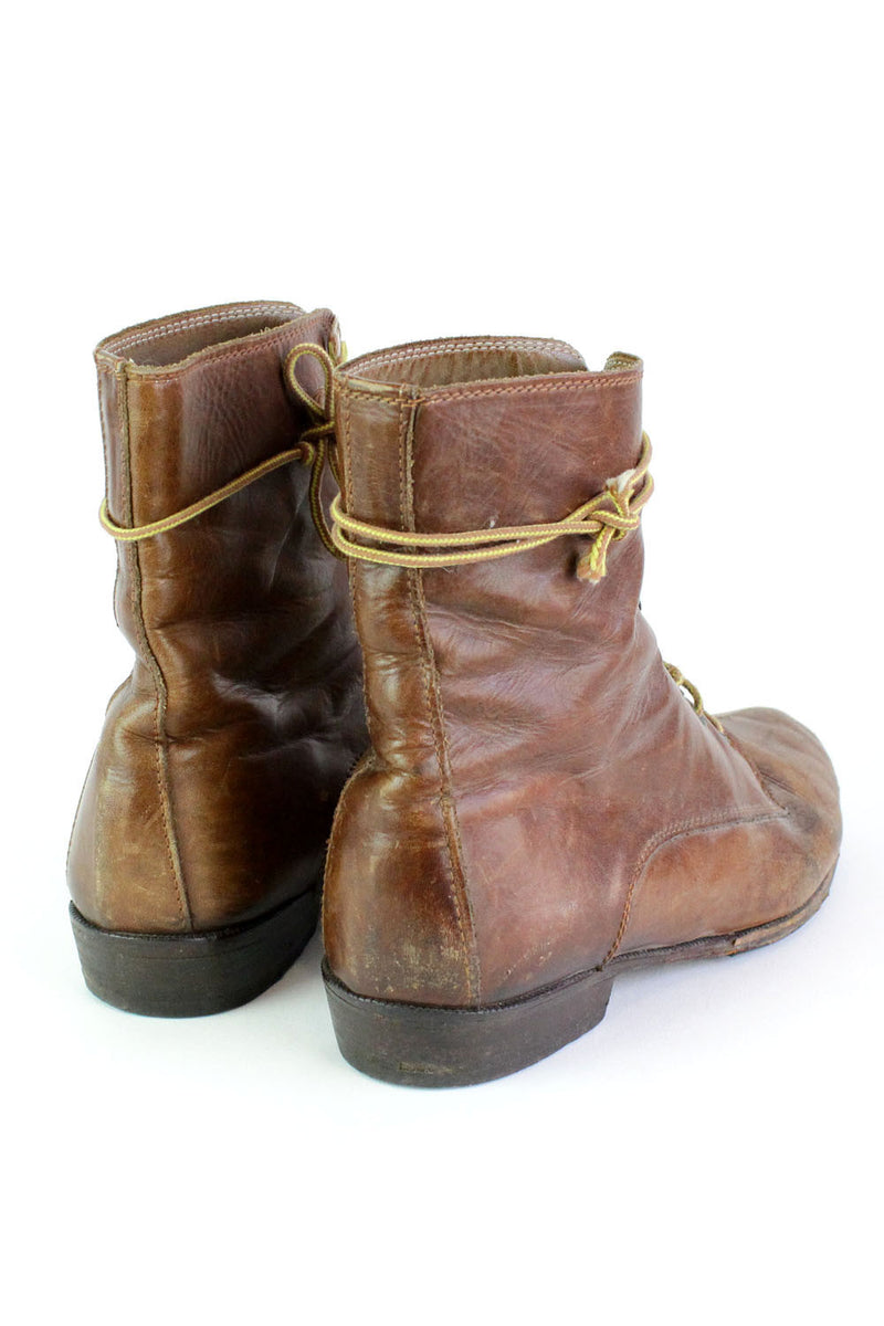 Lace Up Leather Boots 8