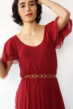 St. Simon Chiffon Drape Dress XS-M