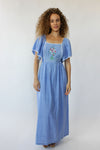 Embroidered Bouquet Maxi Dress S/M