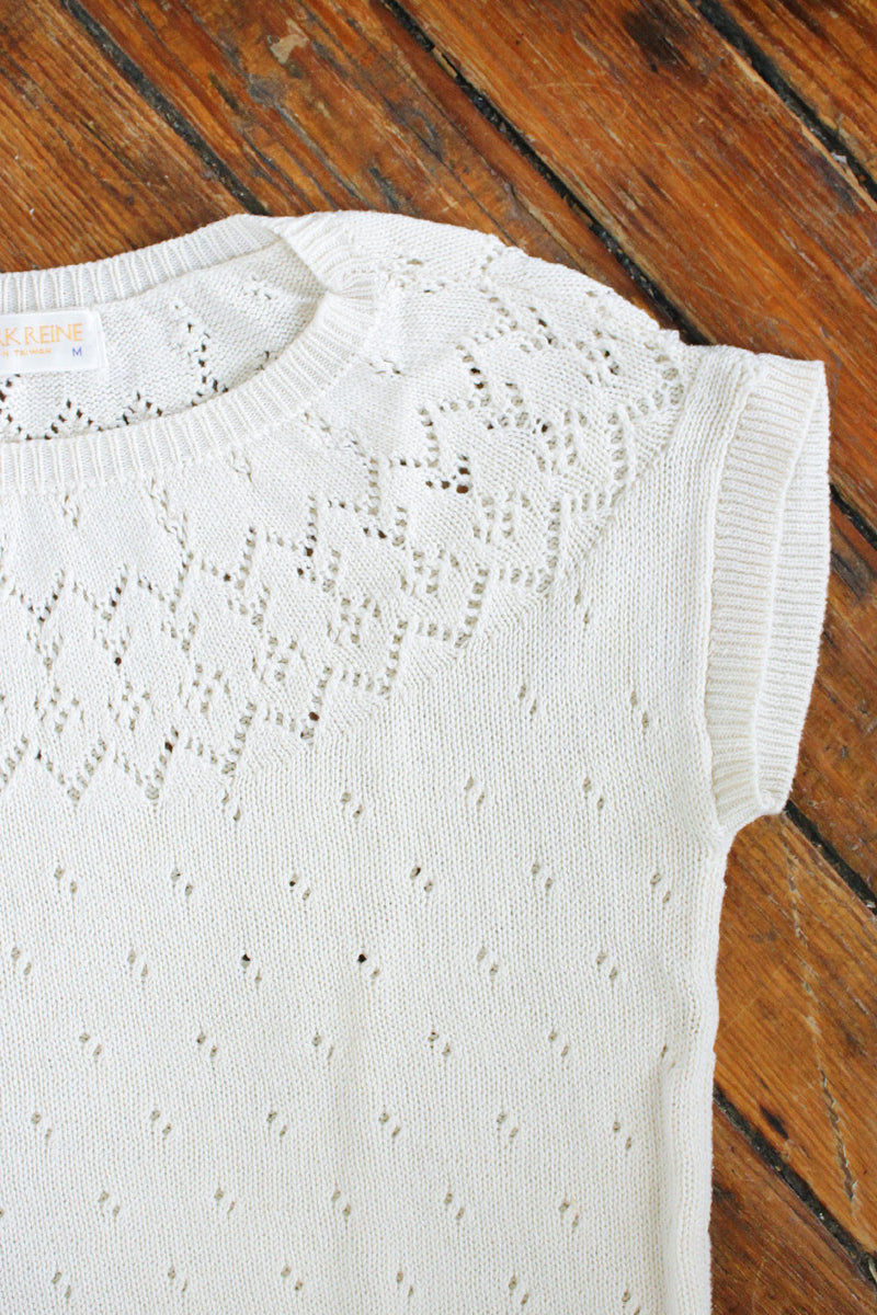 Cream Pointelle Top