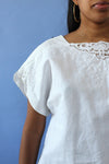 Crisp White Lace Trim Top M/L