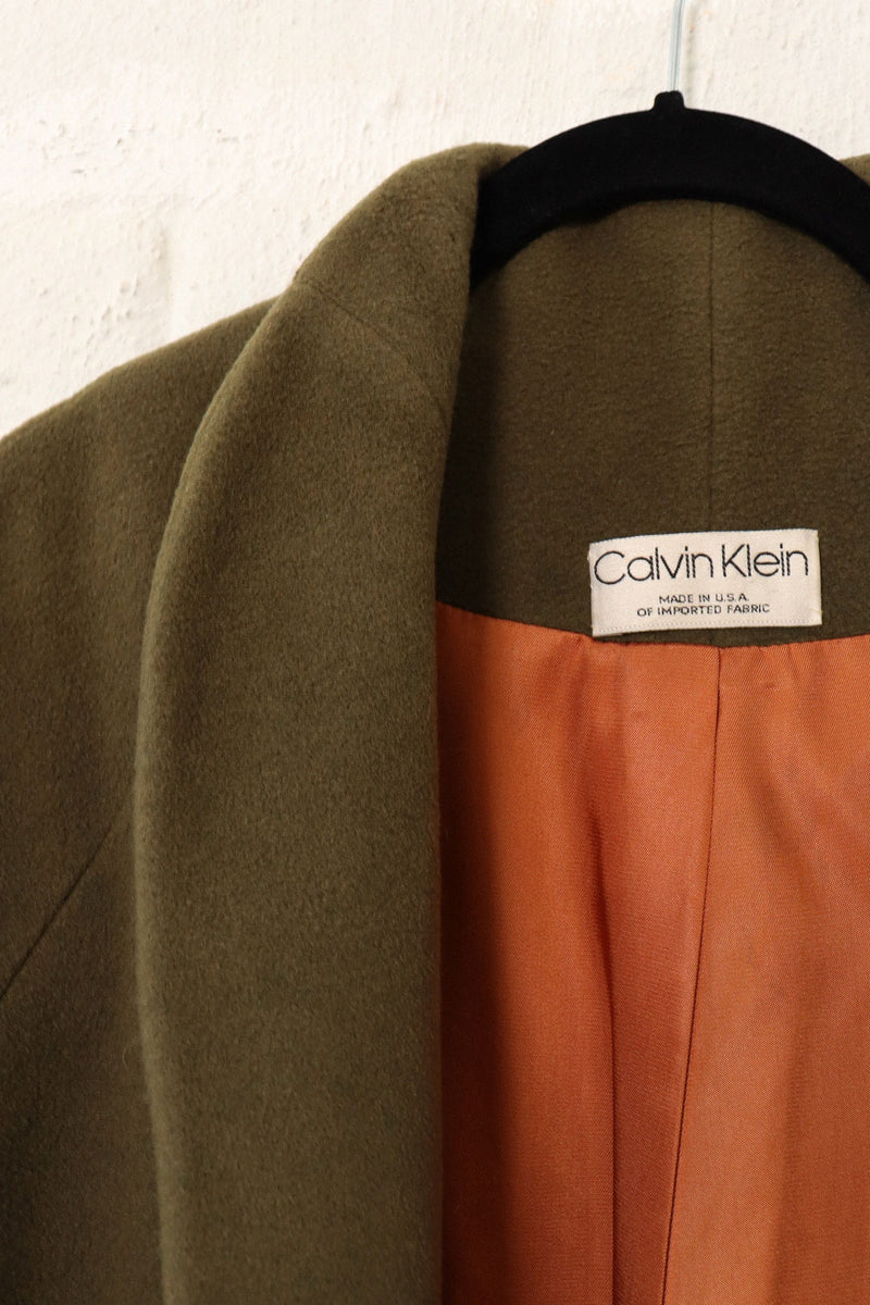 Olive Calvin Klein Swing Coat S-L