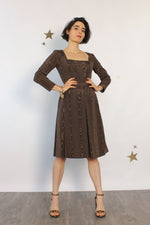 Mocha Moiré Square Neck Dress XS/S