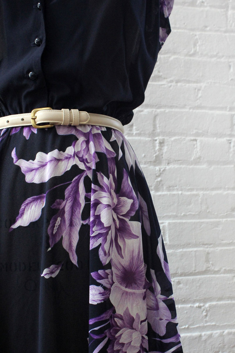Violet Floral Sheer Dress S-L