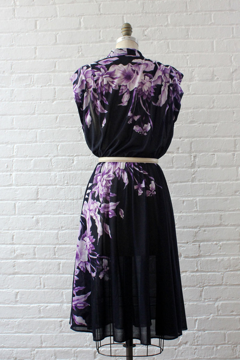 Violet Floral Sheer Dress S-L