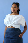 Crisp White Lace Trim Top M/L