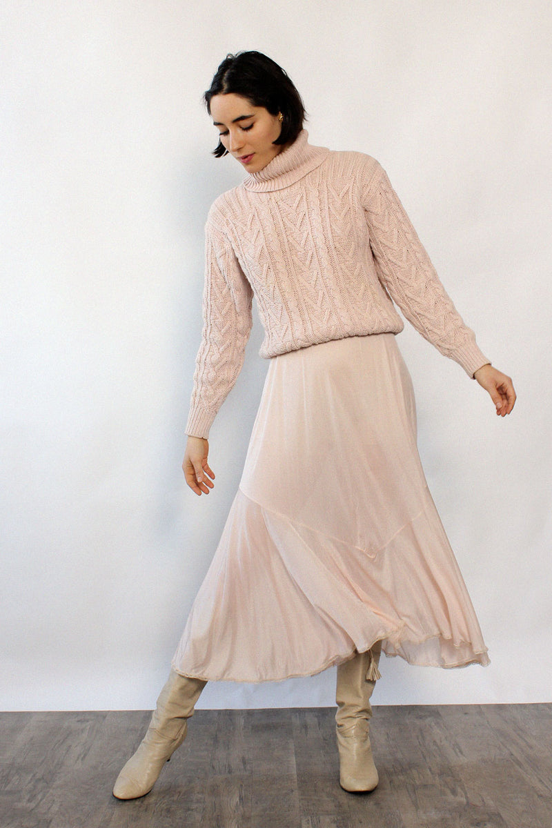 Ballet Pink Flared Slip Skirt S/M