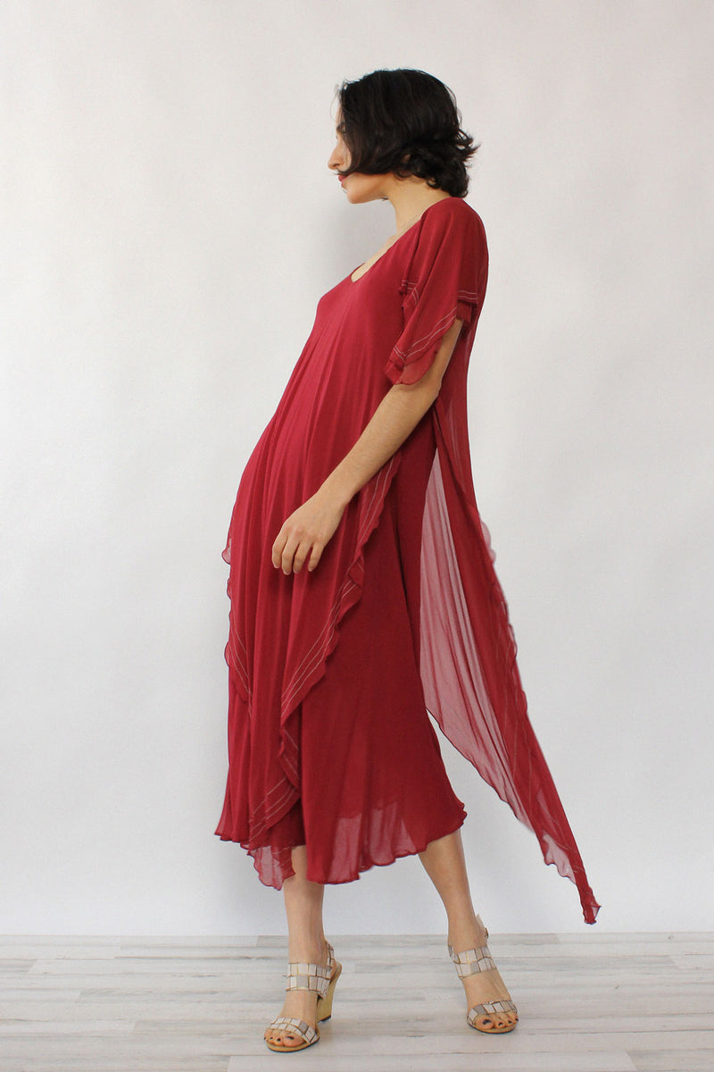 St. Simon Chiffon Drape Dress XS-M