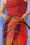 Burnt Orange Plaid Wrap Skirt XS/S