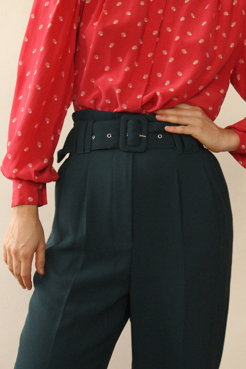 Teal Belted Pant S