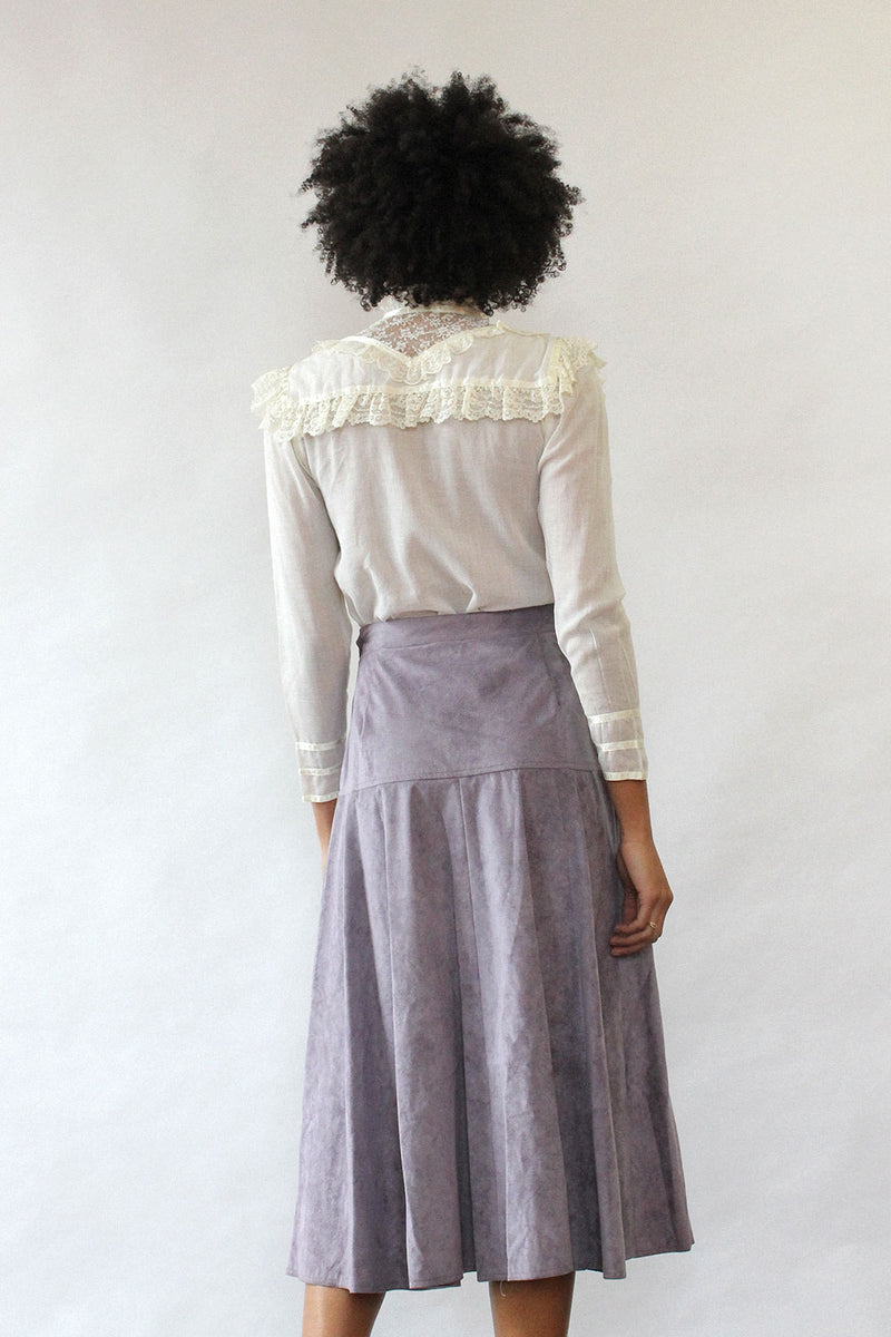 Lavender Ultrasuede Flared Skirt S