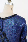 Royal Blue Sequined Bow Top M
