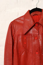 Rust Leather Shacket XS
