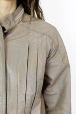 pleated leather jacket