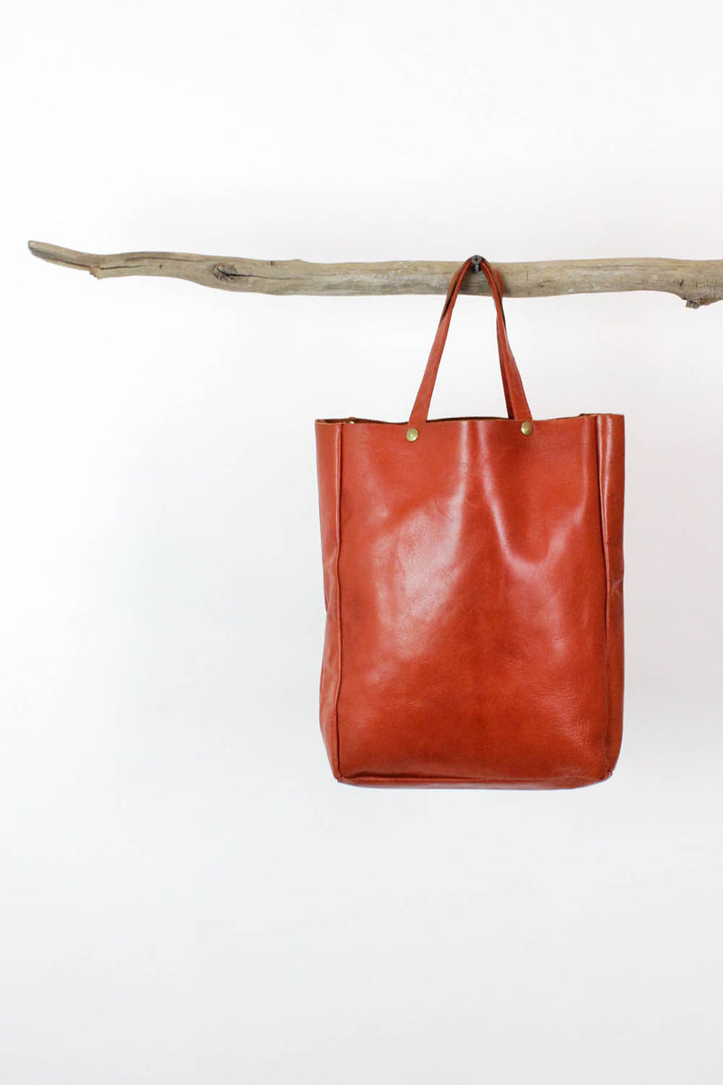 Rust Leather Lunch Tote