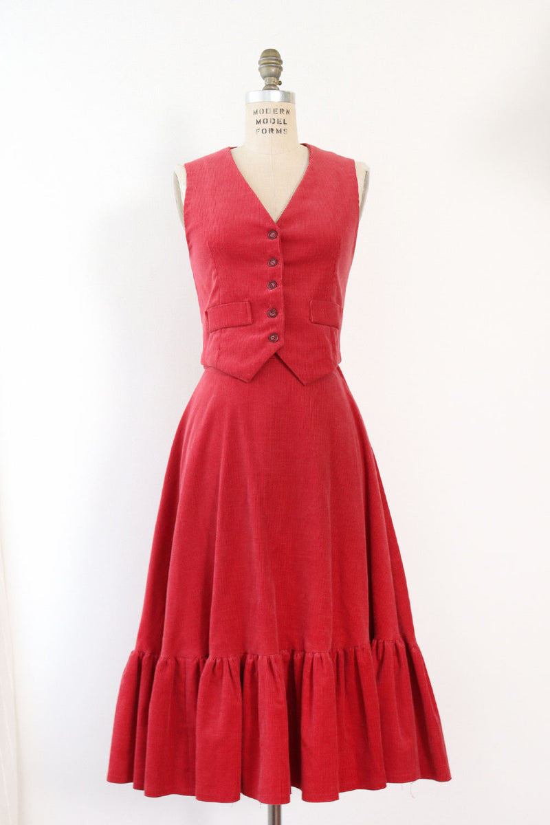 Rose Corduroy Vest Ensemble S