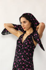 Violet Floral Halter w/ Shawl S/M