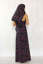 Violet Floral Halter w/ Shawl S/M