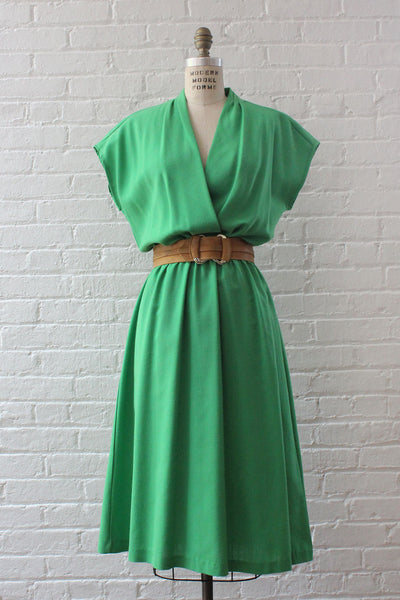 Kelly Green Wrap Front Dress L – OMNIA