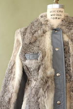 Silver Rabbit Fur Jacket S